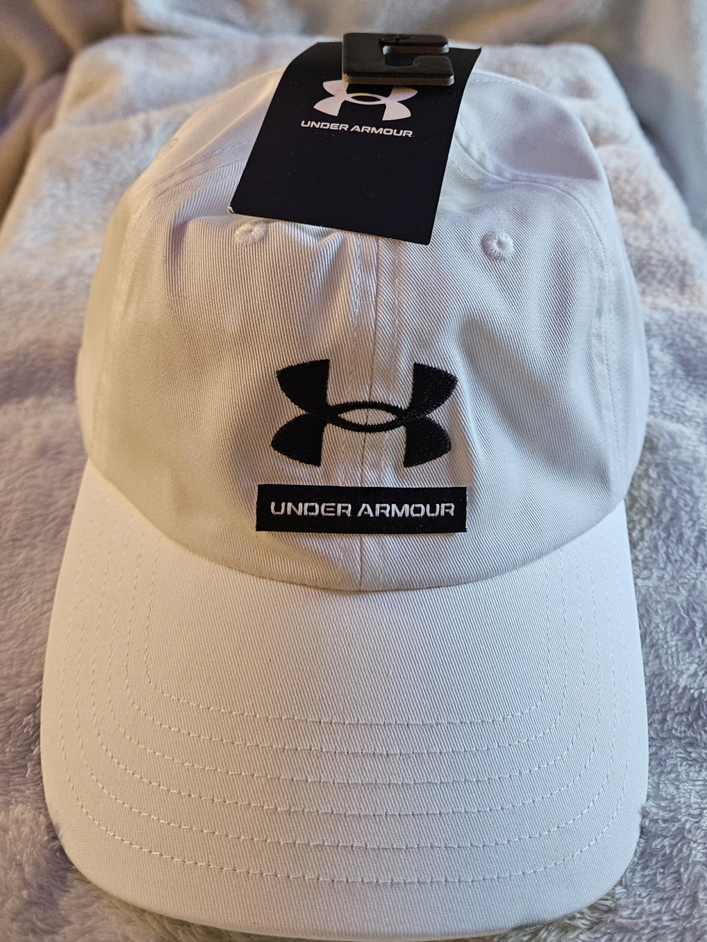 Under Armour White Baseball Cap with Black Logo